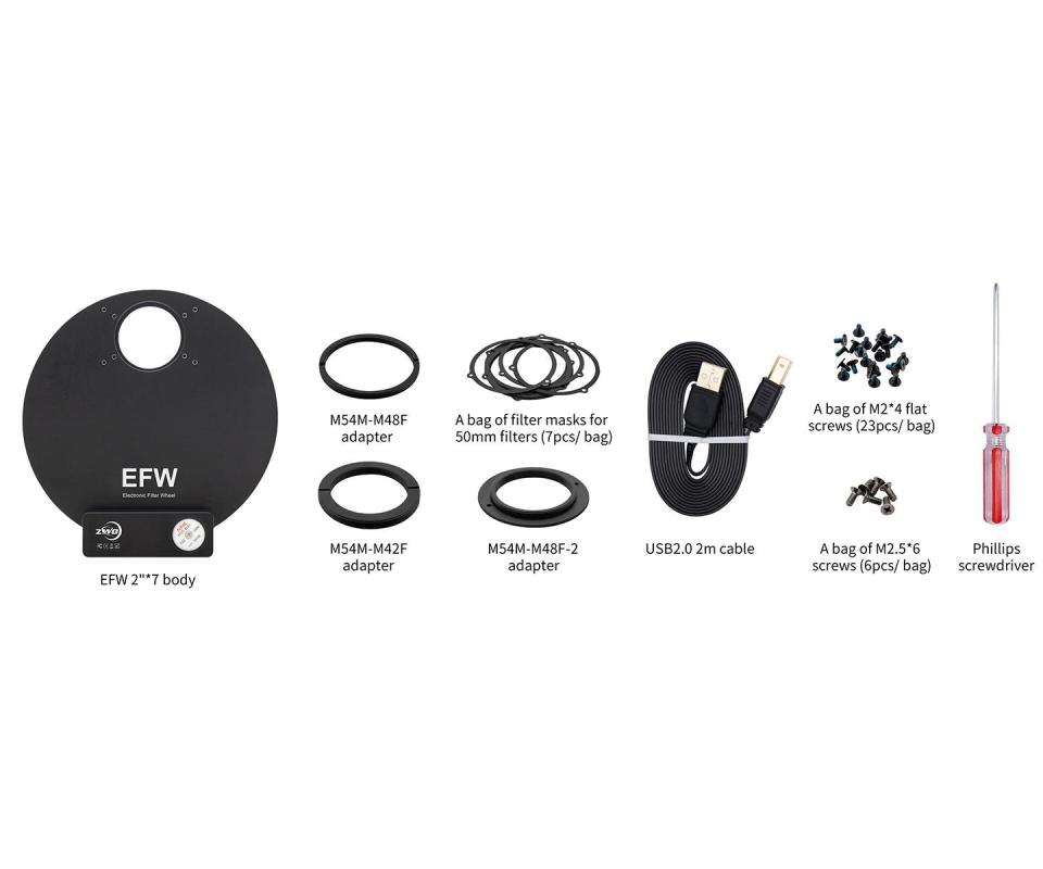 ZWO Filter Wheel for 7x 2" Filters ZWO Filter Wheel for 7x 2" Filters