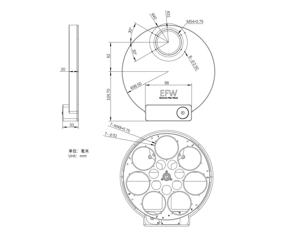 ZWO Filter Wheel for 7x 2" Filters ZWO Filter Wheel for 7x 2" Filters