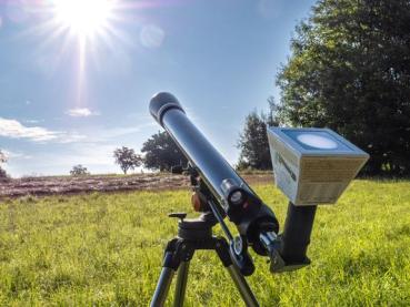Baader BSPS bei der Sonnenprojektion mit einem Celestron AstroMaster 70 AZ