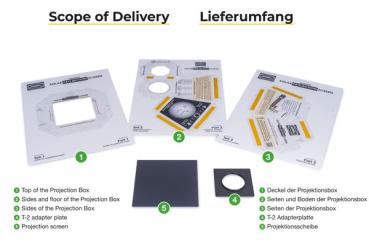 Preview: Lieferumfang und Komponenten des Baader Solar Projection Screen (BSPS)