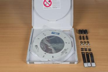 Preview: Lieferumfang des Baader AstroSolar ASTF ClearWhite OD 5.1 Teleskopfilter 180 mm