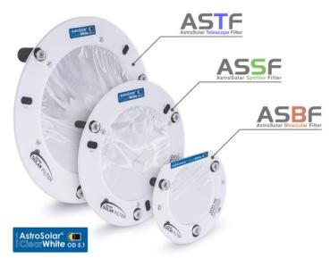Preview: Baader AstroSolar ASTF ClearWhite OD 5.1 – Übersicht der Filterdurchmesser