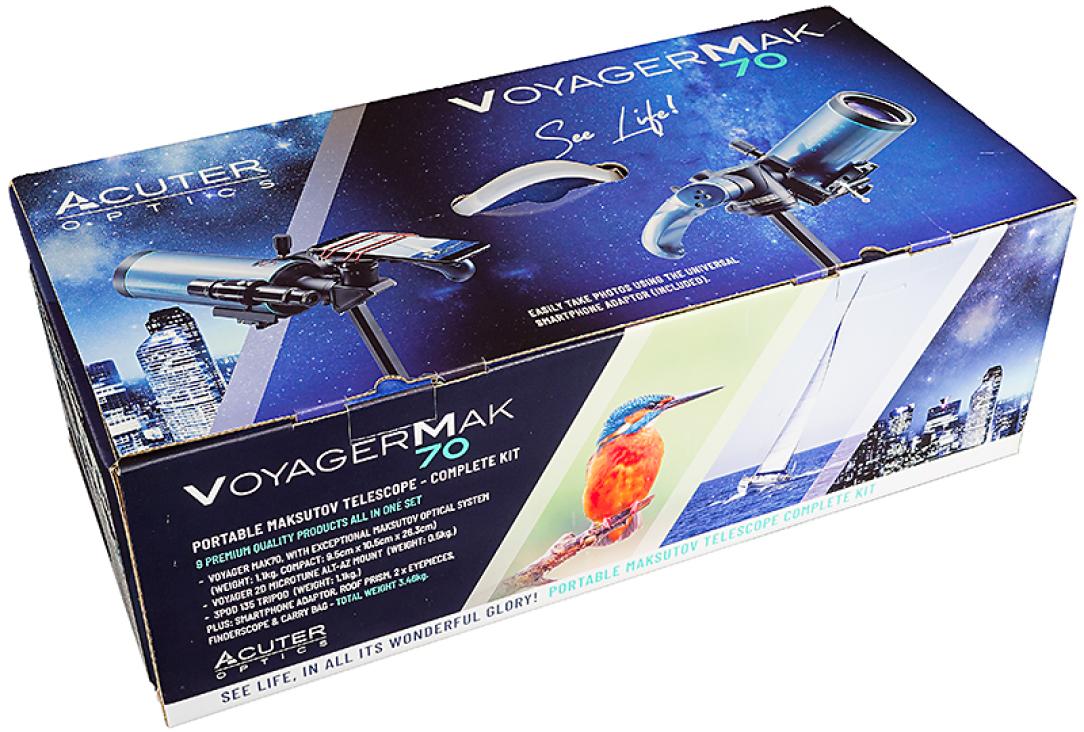 Acuter Voyager MAK70 Maksutov-Teleskop mit 2D-Microtune-Montierung und Stativ